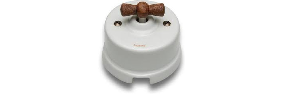 Fontini Garby Interrupteur Levier Porcelaine Blanc