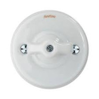 Fontini Garby Interrupteur Porcelaine Blanc Vintage