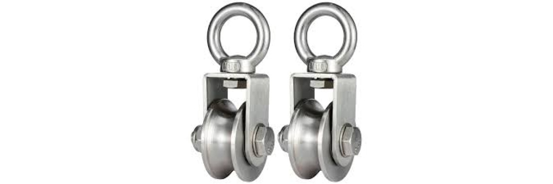 Poulie à Câble Acier 6 mm INOX M10 avec Roulement pour Treuil et Levage